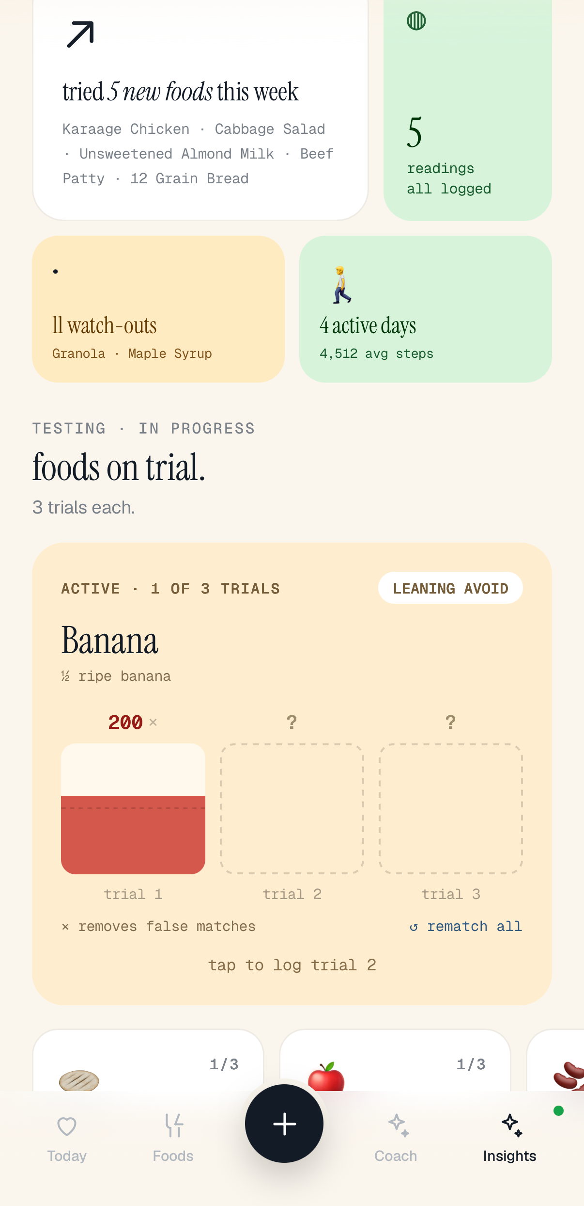 Bloom — foods on trial, finding your spike foods